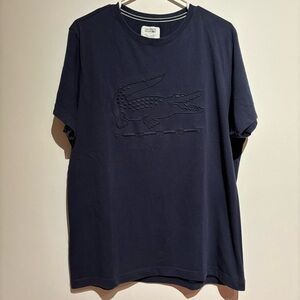 Lacoste Sport Puffed Embroidered Ultra Dry Navy Blue T Shirt Mens XL
